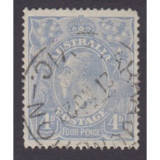 Australian    King George V    4d Blue   Single Crown WMK  Plate Variety 2R23..